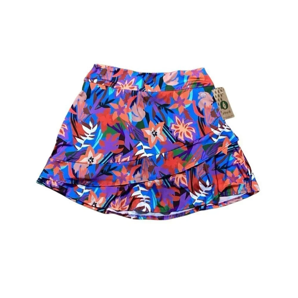 NWT Dona Jo Tennis Pickleball Athletic Skort Skirt women’s 3 (XL) Tropical Flora